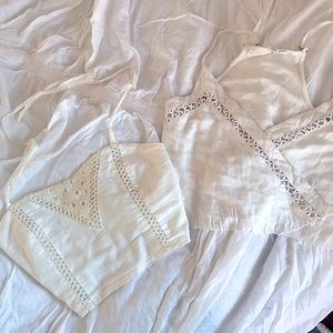 Boho white matching 2-piece set